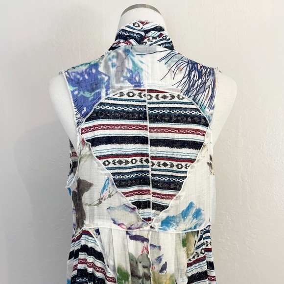 ✖️SOLD✖️•DOR DOR COUTURE•Anthropologie Mixed Media Long Sleeveless Cardigan/Vest - Picture 5 of 11
